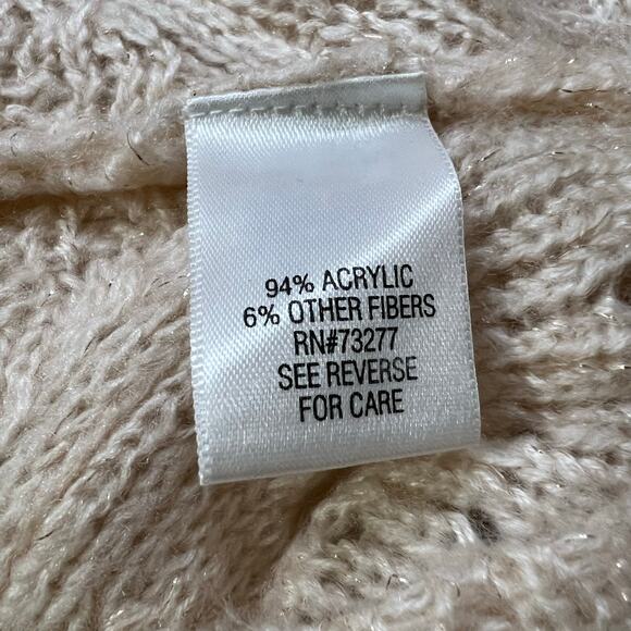 Y2K Apt 9 Womens Cowl Neck Open Knit Sweater Pullover Slouch Fit Pink Gold Large - Picture 9 of 10